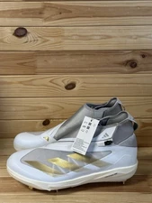 Adidas Adizero Impact+ Metal Baseball Cleat Gray Gold IF8483 Men's Size 10
