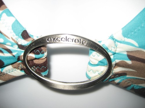 New! AXCELERATE Turquoise & Brown Print 2-PC Bikini SWIMSUIT, NWOT L/XL - Picture 4 of 6