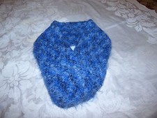 Scarf Homemade Girls Shades of Blue Fuzzy Warm Stole Scarf 11 1/2" x 36"