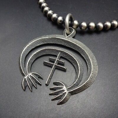 アクセサリー Aaron Anderson Tufa Cast Naja Pendant AARON ANDERSON Tufa Cast Sterling Silver NAJA CROSS PENDANT + 18