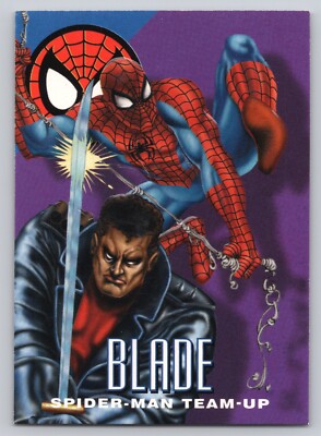 1996 Fleer Marvel Vision - Embossed Textured - #4 Blade, Spider-Man