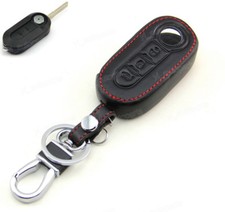 Leather Case Cover Holder For Fiat 500 500l Brava Panda Punto Remote Flip Key 3b
