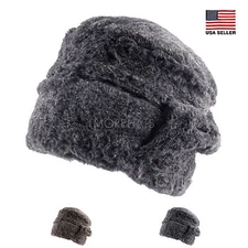 Morehats Bow Faux Fur Cloche Bucket Packable Warm Winter Sport Ski Casual Hat