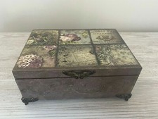 Handmade Decoupage Decorative Wood Box, Keepsake Box.
