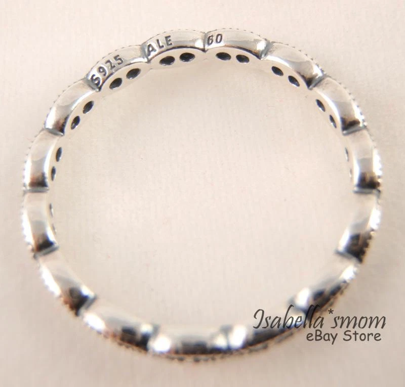 Funkelnde Blätter Authentisch Pandora Silber Band ~ Ring 7.5/56 190923CZ Neu W - Bild 4 von 4