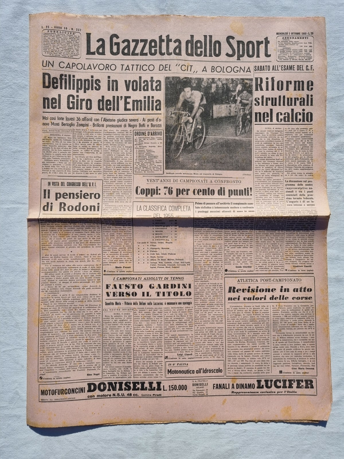 LA GAZZETTA DELLO SPORT del 27 maggio 1947 - Al 30° Giro d'Italia
