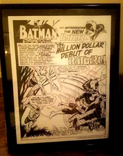 Detective Comics 359 DC 1967 Batman Origin Batgirl Splash Page 22" x 29" Print 