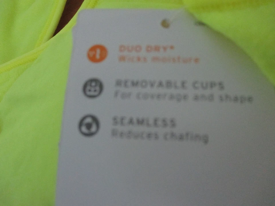 CHAMPION~Yellow Medium Support DUO DRY Seamless SPORTS BRA~Women's XS~NWT - Изображение 3 из 3