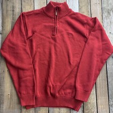 Izod 1/4 Zip Pullover Red Sweater Men's Size L