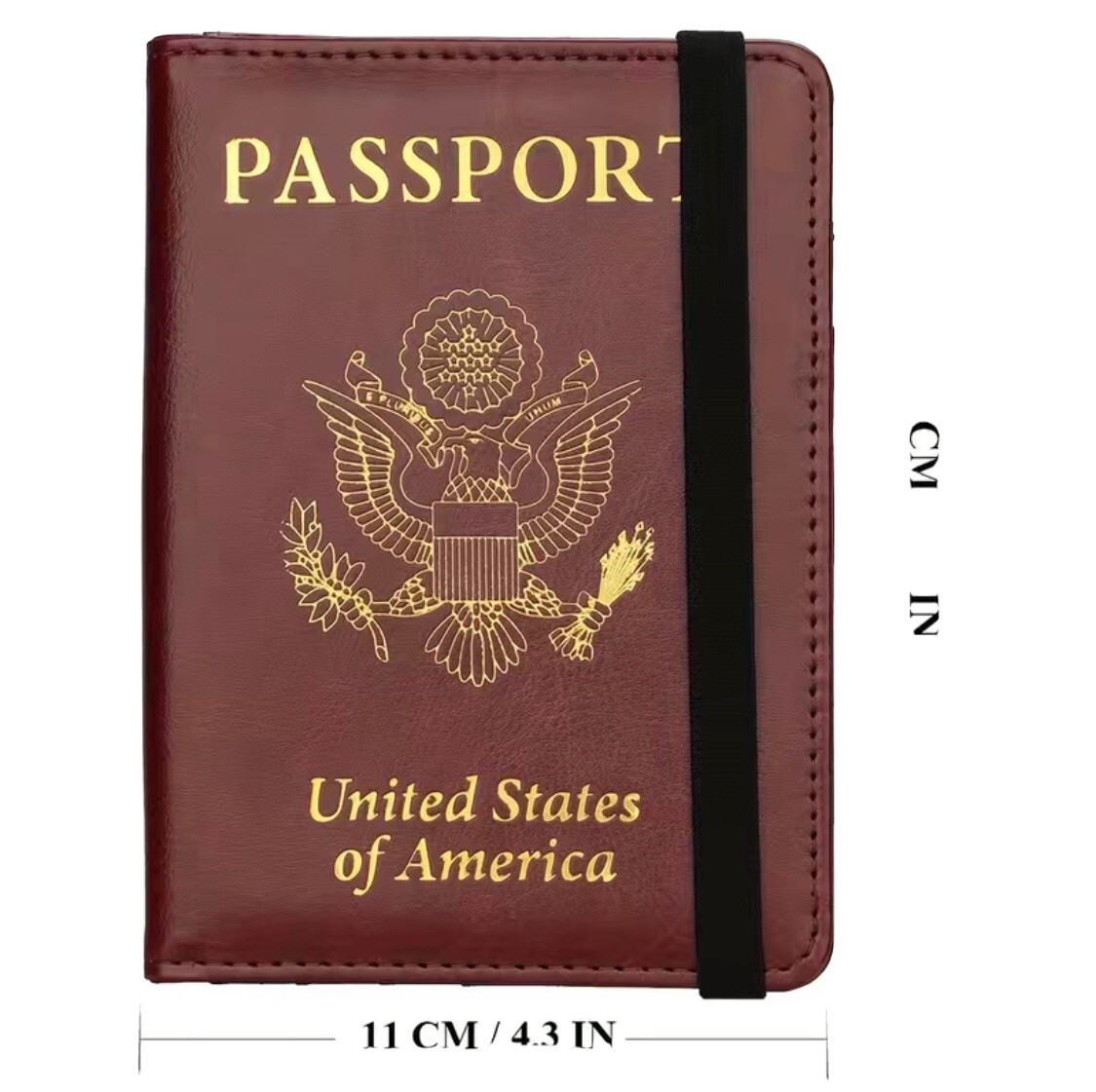 Leather Passport Holder for Travel - RFID Blocking & Secure-image