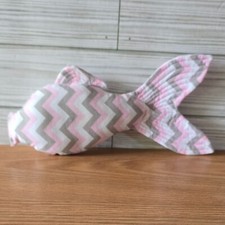 Handmade Cat Kicker Kitty Kitten Fish Plush Toy  Organic Catnip 9" Chevron C1