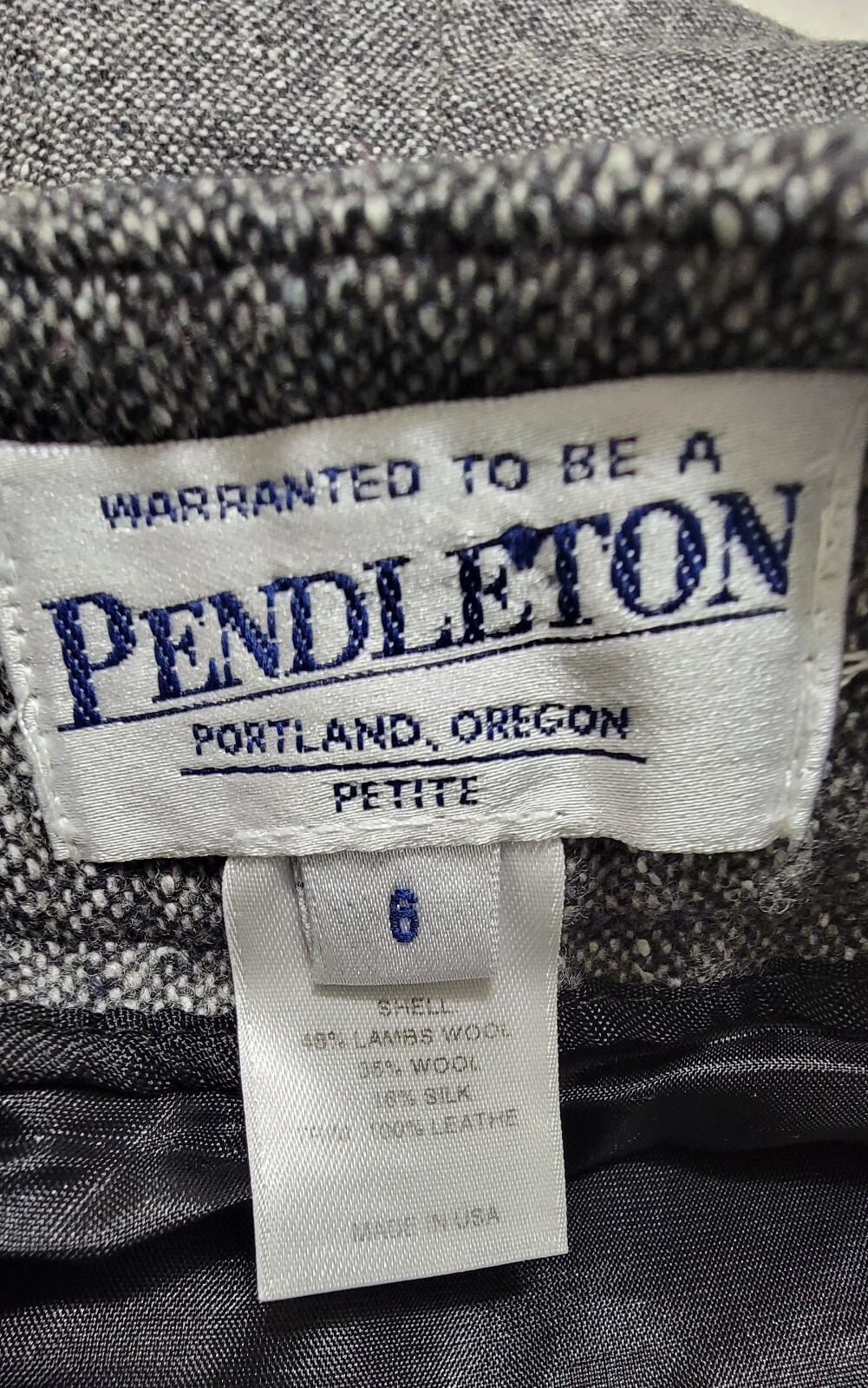 Pendleton Womens Gray Flat Front Leather Trim Pan… - image 3