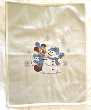 Disney Baby Mickey Mouse  Snow Man Sweater Crib Nap Blanket 39  X 30  Cotton