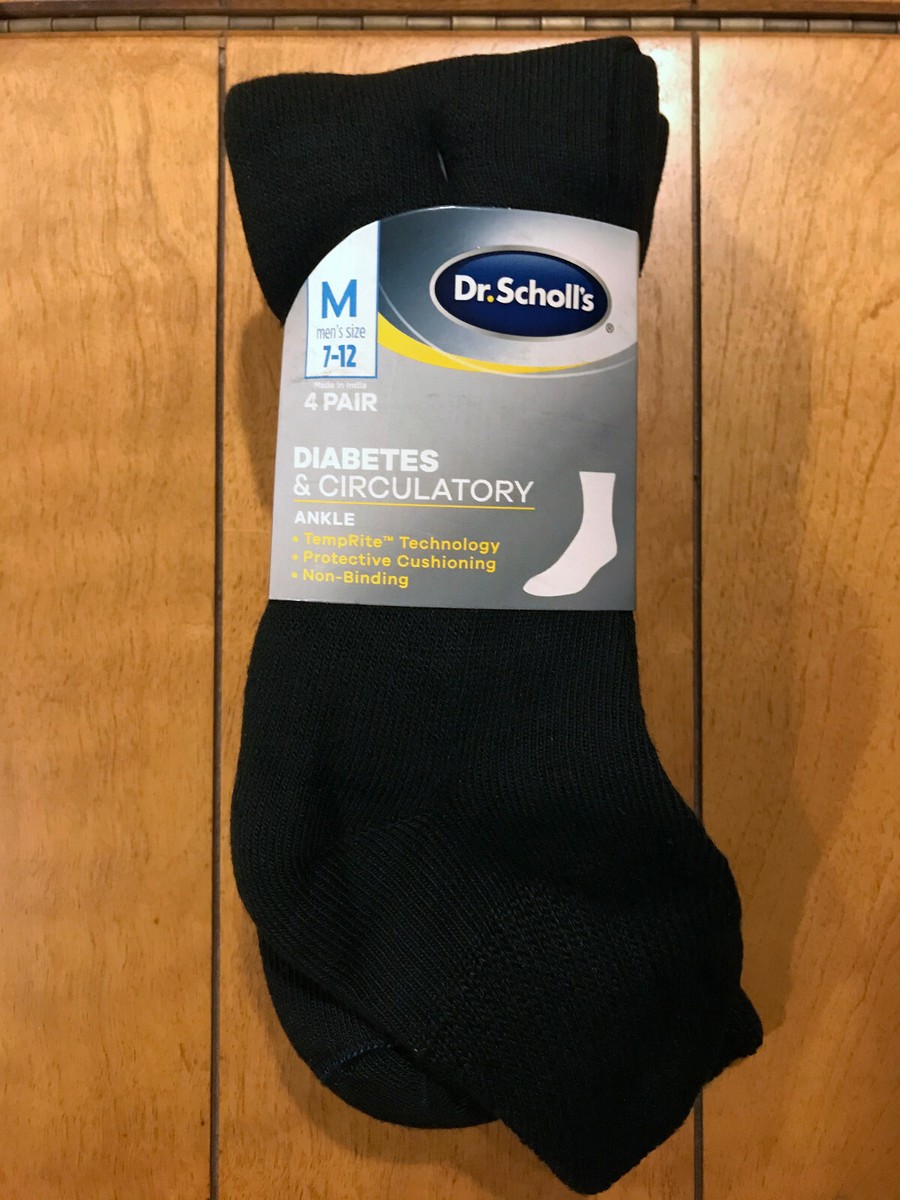 Scholl's Men's PK Diabeties Circulatory Ankle Sock, Black