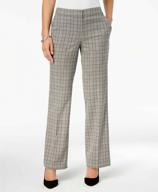 Black Plaid Dress Pants Trousers 