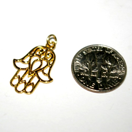 WHOLESALE LOTS 925 Sterling Silver or Gold Plated Silver 22mm HAMSA Pendants - Picture 15 of 17