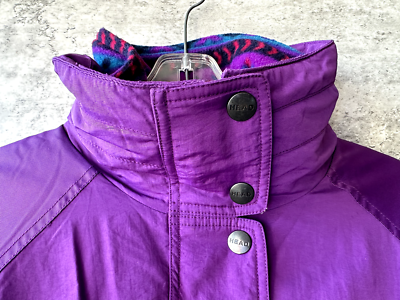Vintage 1980s Head Skiwear Purple Aztec Fleece Liner Hooded Full