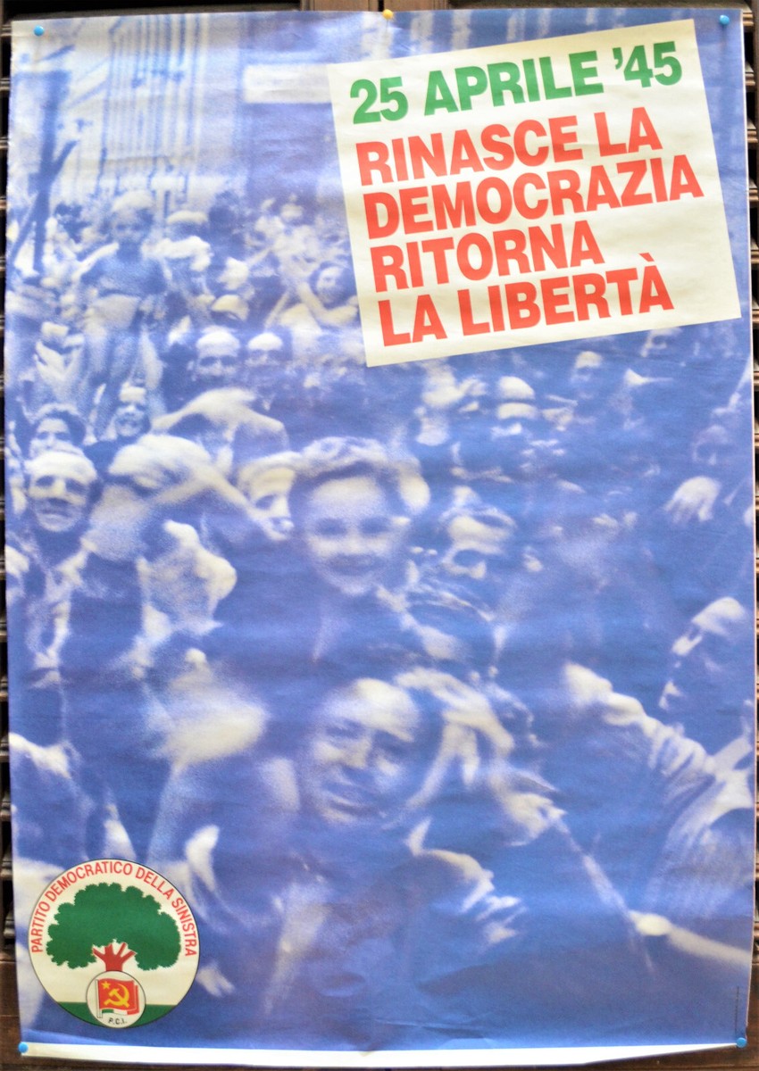 MANIFESTO ORIGINALE PARTITO DEMOCRATICO DELLA SINISTRA 25 APRILE - Main Image