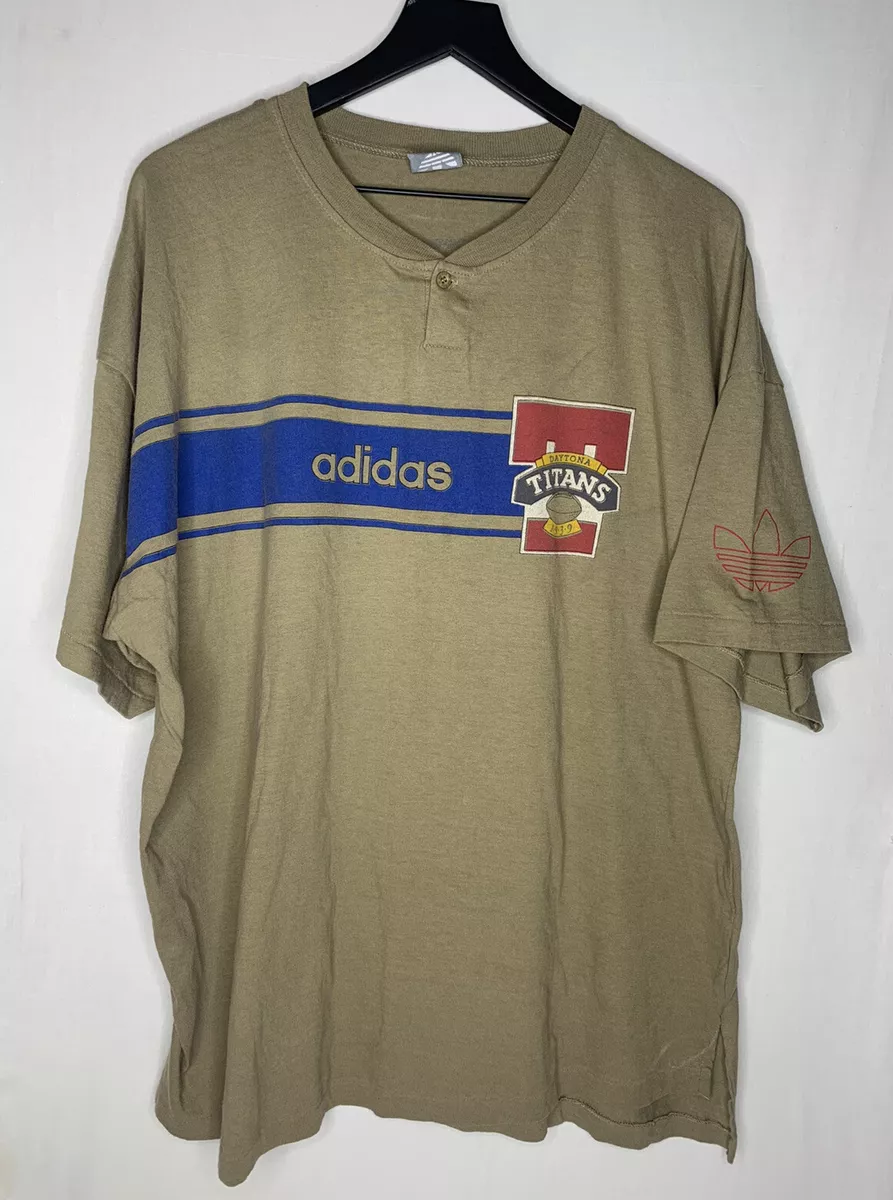 Donau værst debitor vintage adidas 80s daytona titans 1939 rugby division brown tan shirt size  Xl | eBay