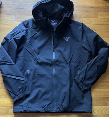 Giorgio Armani Men's Logo Print Hooded Blouson Jacket Size XL