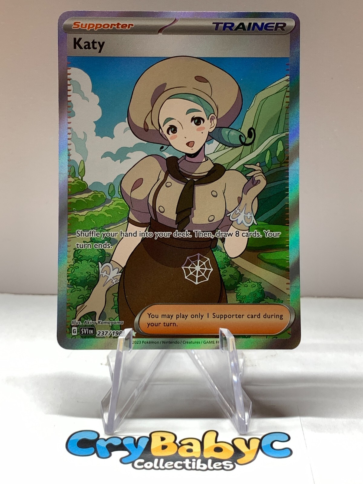 Pokemon Katy 237/198 Base Set Scarlet & Violet Ultra Rare Full Art Trainer