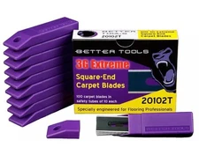 Better Tools Square Carpet Knife Blades, 100 Per Box