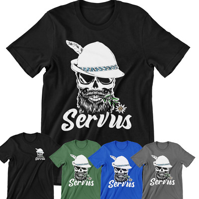 Servus Herren Totenkopf Anker Skull Bart  Nord Northcoast B8 T-Shirt  #F48