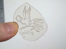 vtg 1960s 1970s Tattoo acetate stencil Running Cockfight Rooster signed BR2