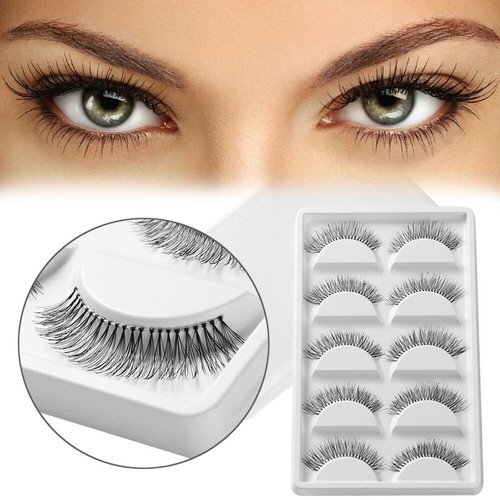 5 Pairs Beauty Cross Thick False Eyelashes Black Handmade Eye Lashes ...