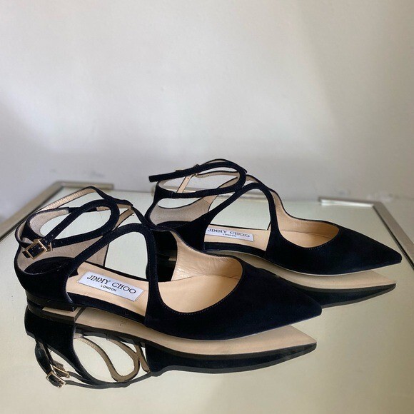 美品！JIMMY CHOO スエード 37.5 New JIMMY CHOO Lancer flat pointed suede décolleté 37.5 | eBay