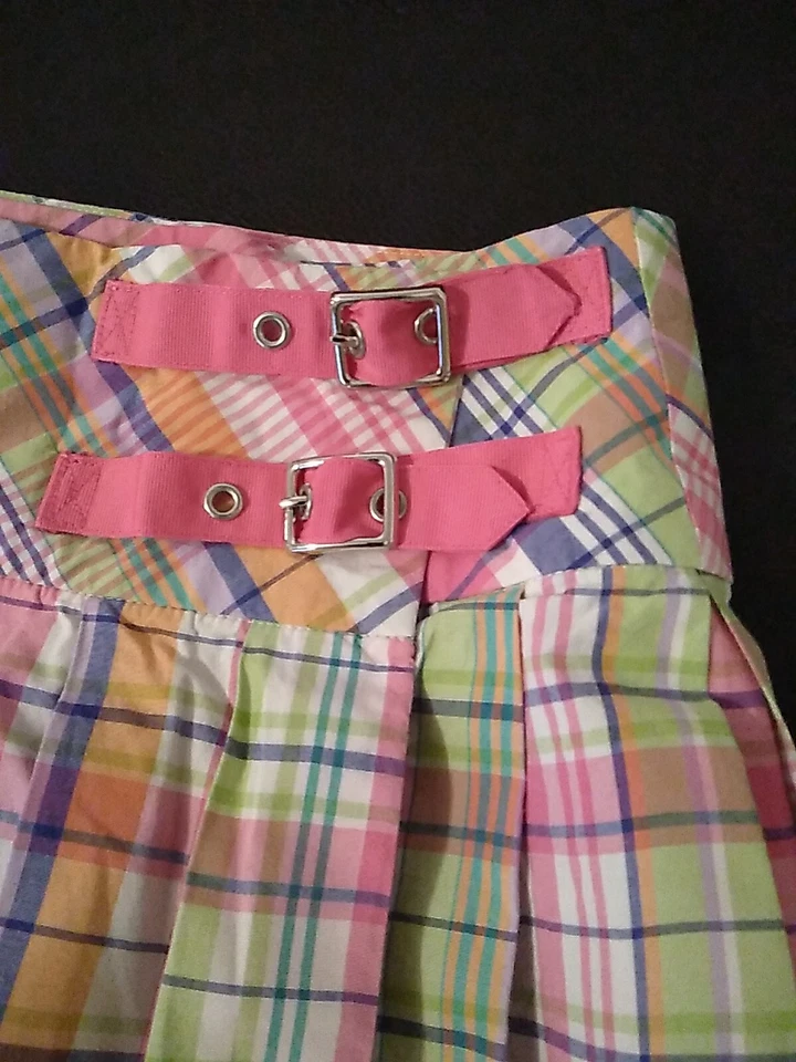 RALPH LAUREN Girls Wrap Skirt Size 8 Pink Multicolor Plaid Pleated - Image 4 of 4