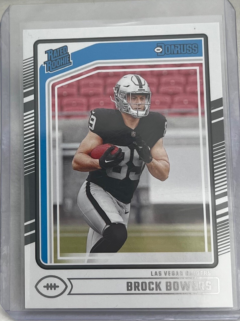 Brock Bowers 2024 Donruss Base Rated Rookie RC Football Card #394 Raiders