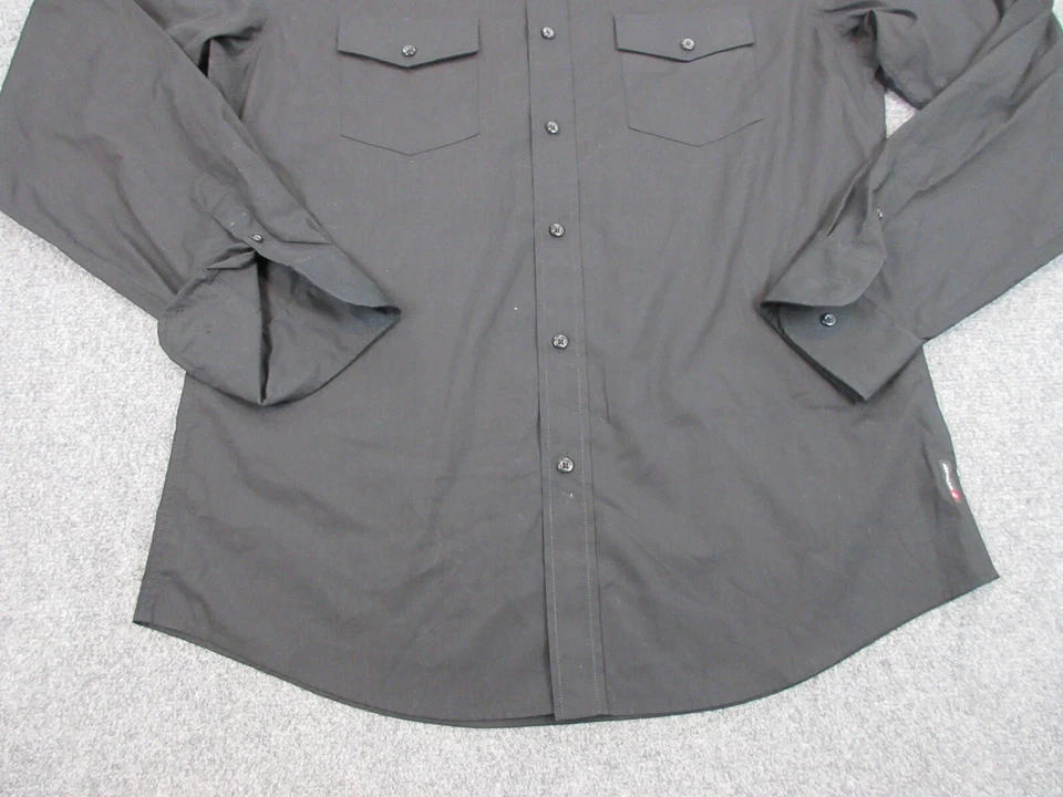 Airwalk Shirt Mens Extra Large Black Button Up Skater Casual Lightweight Pocket - Image 2 of 4