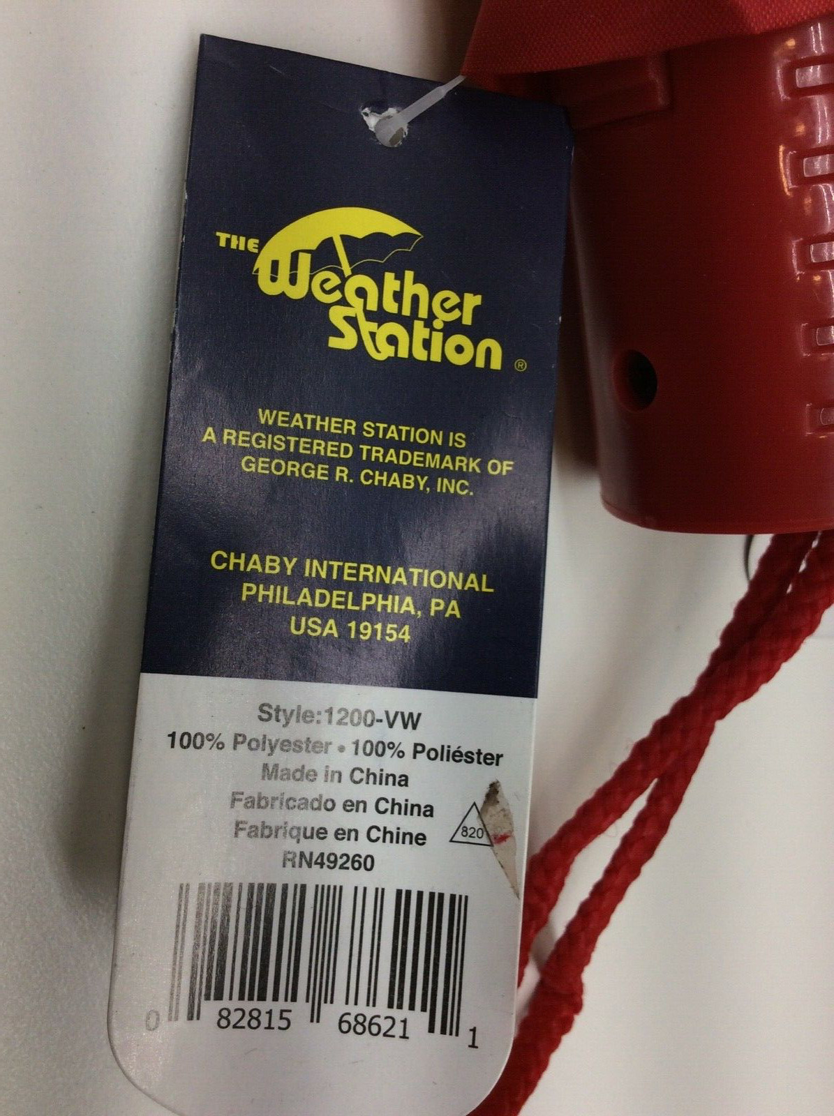 The Weather Station Automatic Umbrella Oversize Style 1200-VW 2 Pack Red & Black