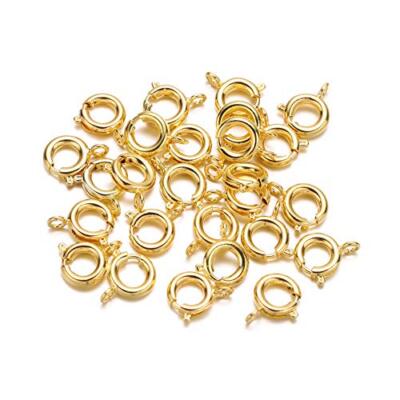 10pcs Gold Brass Spring Ring Clasps 7mm Diameter Open Spring Ring