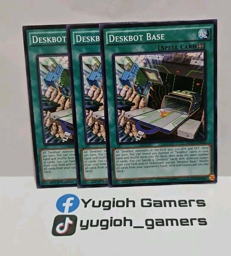 YUGIOH DESKBOT BASE X3 COMMON LIGHT PLAYED