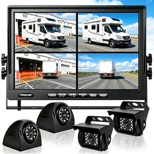 RV Backup Camera Rear View System 7" DVR Monitor Split Screen for Truck Tractor