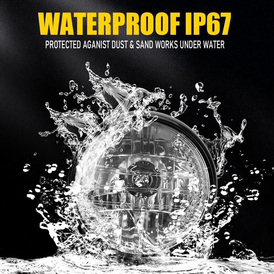 7" Motorcycle Headlamp w/ Turn Signal LED Headlight Bracket Housing Universal - Image 4 of 4