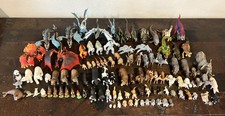 LOT OF 100 SCHLEICH ANIMAL FIGURES DINOSAUR DRAGON COW FARM DOG CAT POLAR BEAR