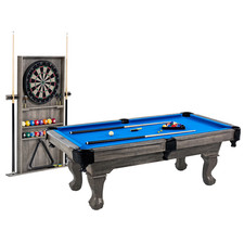 7.5 ft Billiard Pool Table Dartboard Cue Rack Cabinet Barrington Ball  Claw Leg