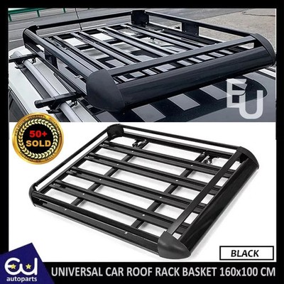 1.6 UNIVERSAL ALU DACHTRÄGER KORB GEPÄCK CARGO TRÄGER SCHWARZ 160*100 CM