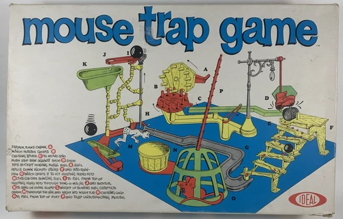 Vintage 1963 Mouse Trap Game Ideal Board Game 2-4 Players Clean Complete Balls