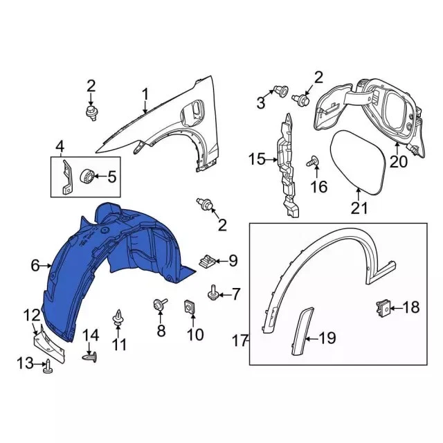 Genuine Ford Fender Liner LJ8Z-16102-A