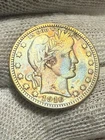1916 D Barber Quarter, Nice Mint Luster Xf++Tough This Nice High Grade Gem Toned