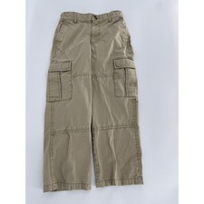 Old Navy Boys Cargo Pants Size 7 Khaki Baggy Utility Cotton Casual Pockets
