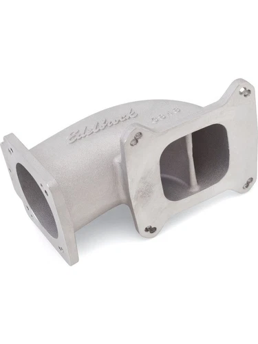 Edelbrock Throttle Body Elbow Low Profile Aluminium 90mm Throttle Body to (3848) - Picture 2 of 12