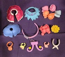 Authentic Littlest Pet Shop LPS Accessories Lot 16 Skirt Collar Shoe Hat Jacket