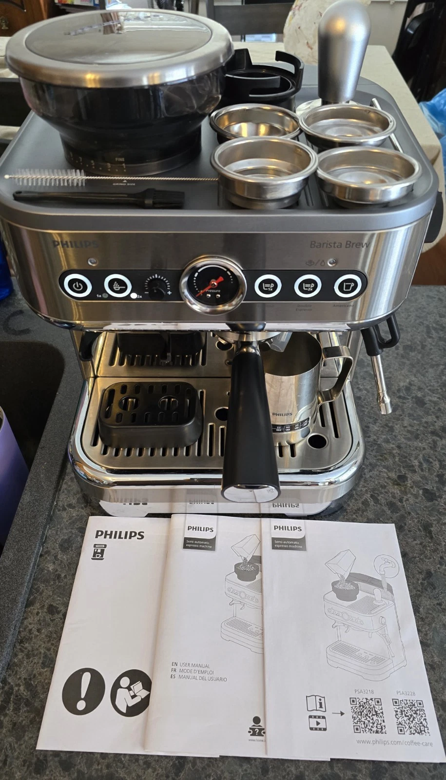 PHILIPS Barista Brew Semi Automatic Espresso Machine (Single/Double) PSA3228/01