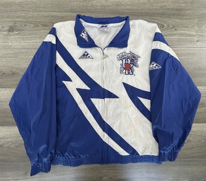 VTG 90s Kentucy Wildcats Windbreaker Jacket Apex One Shark Tooth szL Retro Adult
