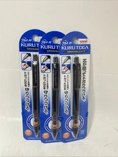 Lot Of 3 Uni KURU TOGA Auto Lead Rotation Mechanical Pencil 0.5mm Black M5-452